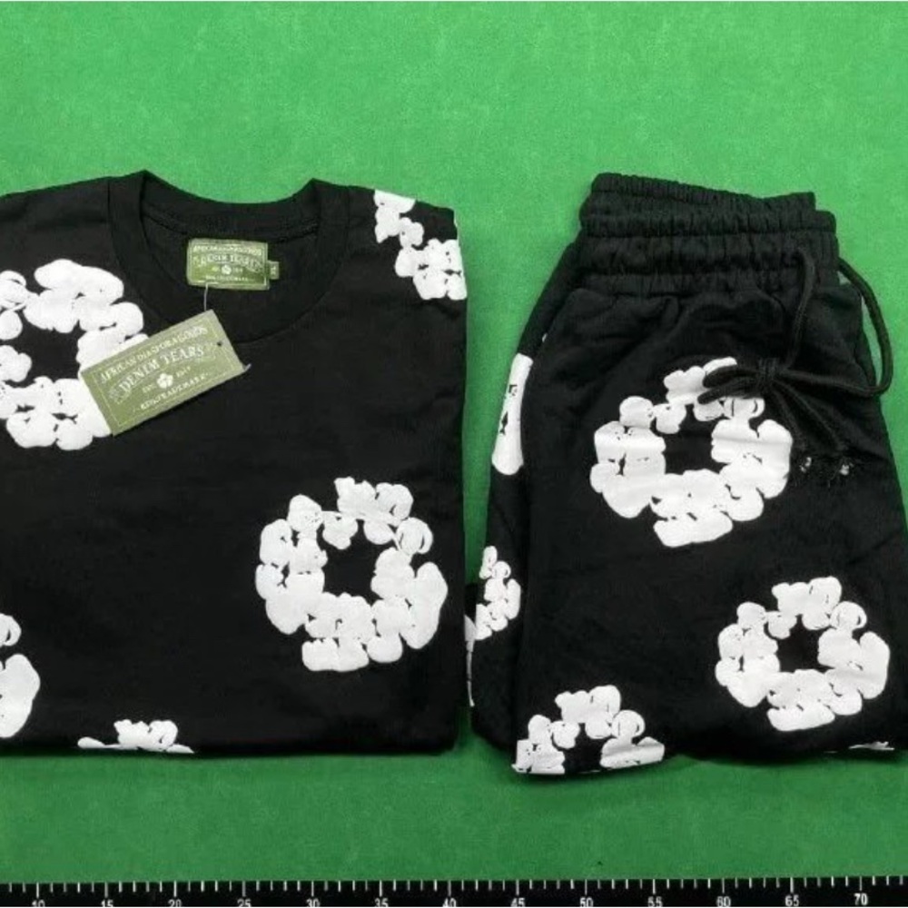 Denim flower tracksuit